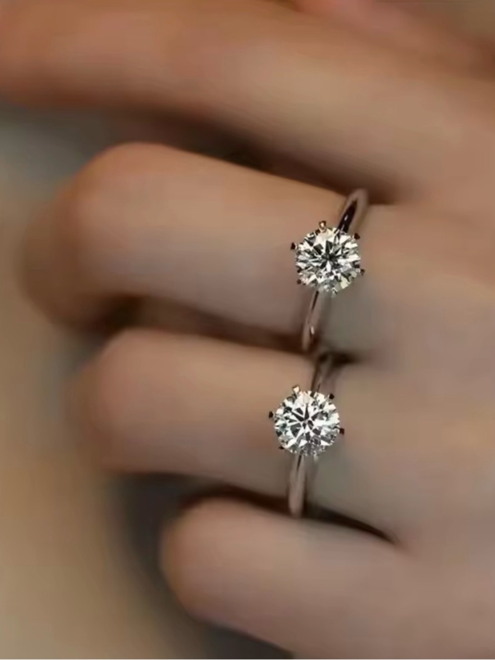 Classic Solitaire Crystal Ring in Silver